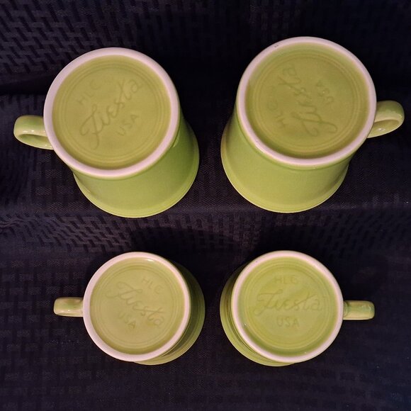 Set of 4 HLC Fiesta Ware USA Lemongrass Ring Handle Coffee Cup Mugs - Picture 5 of 6